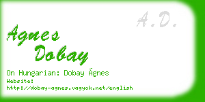 agnes dobay business card
