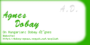 agnes dobay business card